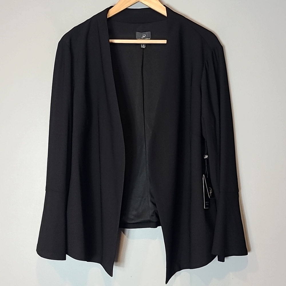 Adrianna Papell Open Front Blazer Jacket Size 2X New Office Casual Minimalist